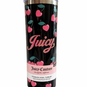 Juicy Couture Cherry Print Stainless Steel Tumbler w/ Straw 24 oz NWT